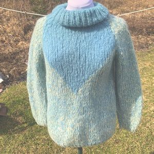 OOAK 50-60s Hand Knit Italian Mohair Sweater Vintage Exc. condition Handcrafted
